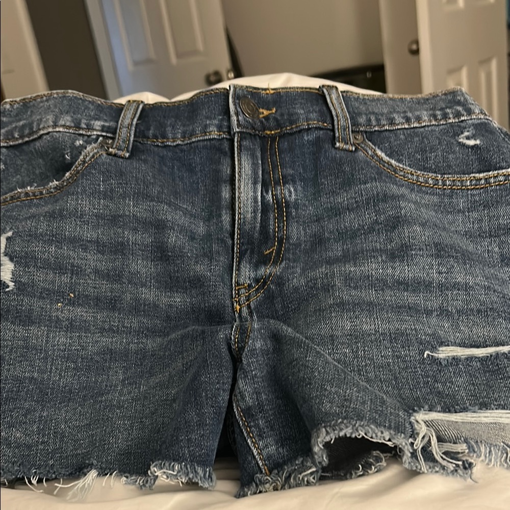 Aerie Blue Denim with Gold Stitching